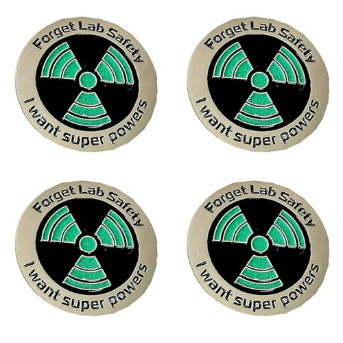 BRCUAT 4X Wissenschafts-Emaille-Anstecknadel - Leuchtet im Dunkeln - Forget Lab Safety I Want Super Powers-Anstecknadel, Hutnadel - Lustige Anstecknadel von BRCUAT