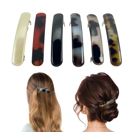 BRDXOOL 6 Stück Damen Haarspangen Retro Elegant Seitlich Schiebe Haarspangen Französische Flache Krallenklammern Haarschmuck Rutschfeste Damen Accessoires von BRDXOOL