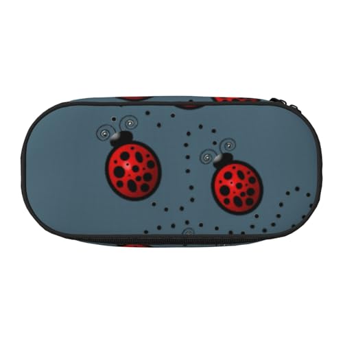 BREAUX Art Ladybug Tracks Federmäppchen, 300D-Oxford-Stoff, Doppelkopf-Reißverschluss, Kosmetik und Organizer von BREAUX