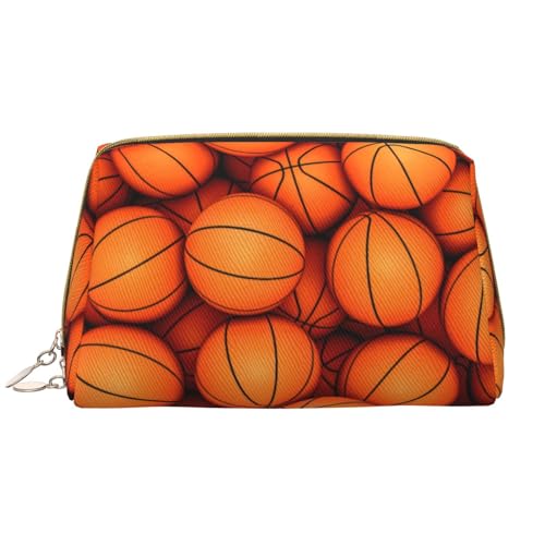BREAUX Basketball-Organizer, Leder-Clutch, Reißverschluss, Kosmetiktasche, tragbare Kosmetiktasche (groß), Basketball, Orange, Einheitsgröße, Basketball orange, Einheitsgröße von BREAUX