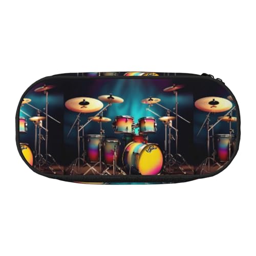 BREAUX Cool Drums Set Druck 300D Oxford Tuch Federmäppchen Tasche Doppelkopf Reißverschluss Design Kosmetik und Organizer von BREAUX