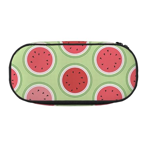 BREAUX Federmäppchen aus 300D-Oxford-Stoff, mit doppelköpfigem Reißverschluss, für Kosmetik und Organizer, Wassermelonen-Grün von BREAUX