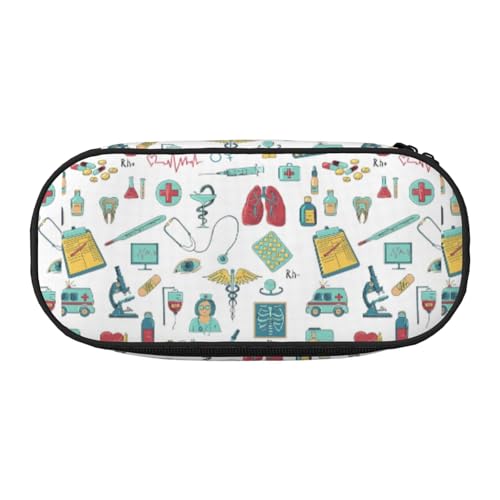 BREAUX Federmäppchen mit Aufdruck "Abstraktion Biologie Chemie4", 300D Oxford-Stoff, Doppelkopf-Reißverschluss, Kosmetik und Organizer von BREAUX