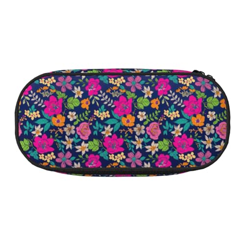 BREAUX Federmäppchen mit Blumendruck, 300D-Oxford-Stoff, Doppelkopf-Reißverschluss, Kosmetik- und Organizer von BREAUX