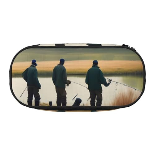 BREAUX Federmäppchen mit Fischermotiv, 300D-Oxford-Stoff, Doppelkopf-Reißverschluss, Kosmetik- und Organizer von BREAUX