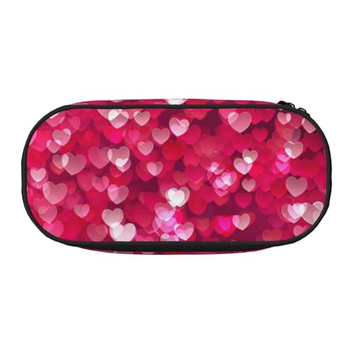 BREAUX Federmäppchen mit Herz-Aufdruck, 300D-Oxford-Stoff, Doppelkopf-Reißverschluss, Kosmetik- und Organizer von BREAUX