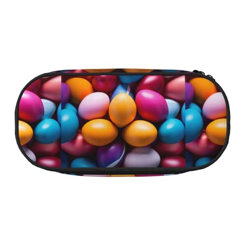 BREAUX Federmäppchen mit Ostereier-Aufdruck, 300D-Oxford-Stoff, Doppelkopf-Reißverschluss, Kosmetik- und Organizer von BREAUX