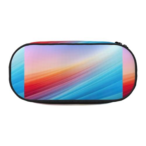 BREAUX Federmäppchen mit Regenbogenstreifen, 300D-Oxford-Stoff, Doppelkopf-Reißverschluss, Kosmetik- und Organizer von BREAUX