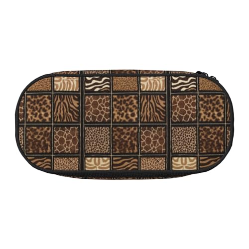 BREAUX Federmäppchen mit Wildzoo-Druck, 300D-Oxford-Stoff, Doppelkopf-Reißverschluss, Kosmetik- und Organizer von BREAUX