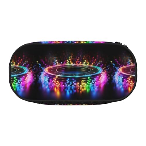 BREAUX Federmäppchen mit abstraktem Musik-Motiv, 300D-Oxford-Stoff, Doppelkopf-Reißverschluss, Kosmetik- und Organizer von BREAUX