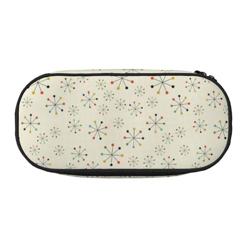 BREAUX Federmäppchen mit abstraktem geometrischem Muster, Weltraumdruck, 300D-Oxford-Stoff, Doppelkopf-Reißverschluss, Kosmetik- und Organizer von BREAUX