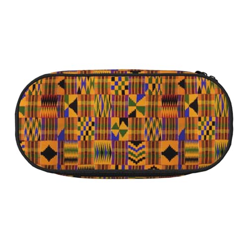 BREAUX Federmäppchen mit afrikanischem Ethno-Muster, 300D-Oxford-Stoff, Doppelkopf-Reißverschluss, Kosmetik- und Organizer von BREAUX