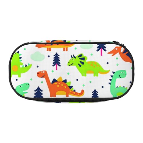 BREAUX Federmäppchen mit buntem Dinosaurier-Druck, Make-up-Tasche, stabile Aufbewahrungstasche, geeignet für Büro oder Reisen, Schwarz, One Size, Tragbarkeit: von BREAUX