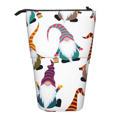 BREAUX Federmäppchen mit lustigem Zwergen-Druck, vertikal, einziehbar, modische Geldbörse, multifunktionale Aufbewahrungstasche von BREAUX