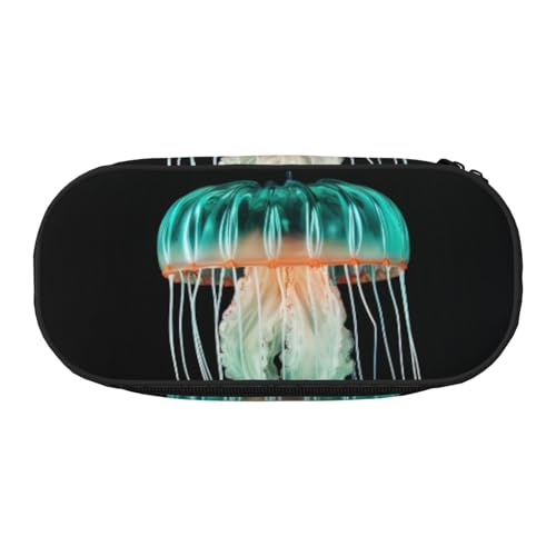 BREAUX Federmäppchen mit schönem Quallen-Druck, 300D-Oxford-Stoff, Doppelkopf-Reißverschluss, Kosmetik- und Organizer von BREAUX