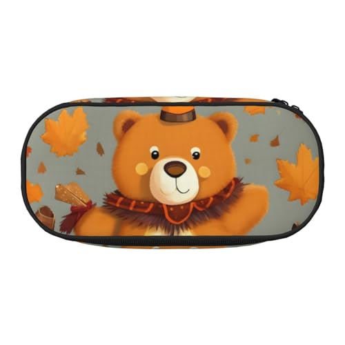 BREAUX Federmäppchen mit tanzendem Bären-Druck, 300D-Oxford-Stoff, Doppelkopf-Reißverschluss, Kosmetik und Organizer BREAUX Federmäppchen mit tanzendem Bären-Druck, 300D-Oxford-Stoff, Doppelkopf-Reißverschluss, Kosmetik und Organizer von BREAUX