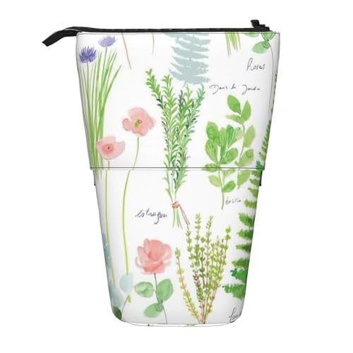 BREAUX Federmappe mit vertikalem Druckmotiv und Kräutergarten, modische Geldbörse, multifunktionale Aufbewahrungstasche von BREAUX