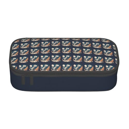 BREAUX Funny Astronaut Dinosaurier Rocke Printed Large Capacity Cosmetic Bag Kulturbeutel Schreibwaren Organizer Schwarz, Einheitsgröße, Blumenmuster, Schwarz , Einheitsgröße, Blumenmuster von BREAUX