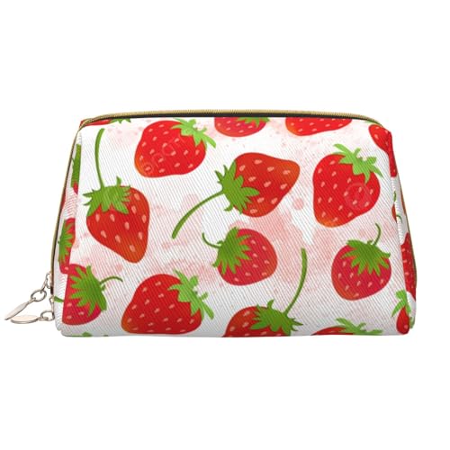 BREAUX Große Damen-Kosmetiktasche mit Erdbeermotiv, Reise-Kosmetiktasche, tragbarer Organizer, Erdbeere, Einheitsgröße, erdbeere, Einheitsgröße von BREAUX