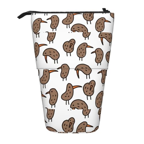 BREAUX Kiwi Birds Federmäppchen, niedlicher Druck, vertikal, einziehbar, modische Geldbörse, multifunktionale Aufbewahrungstasche von BREAUX