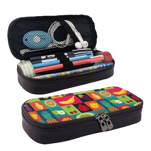 BREAUX Kosmetiktasche, Kosmetiktasche, Reißverschluss, Aufbewahrungstasche, Lederklappe, Schreibwaren-Tasche, Schwarz, Einheitsgröße, Schwarz , Einheitsgröße von BREAUX