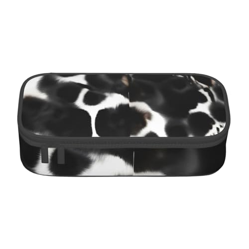BREAUX Kosmetiktasche mit Kuhfell-Aufdruck, großes Fassungsvermögen, Kulturbeutel, Schreibwaren-Organizer, Schwarz, Einheitsgröße, Blumenmuster, Schwarz , Einheitsgröße, Blumenmuster von BREAUX