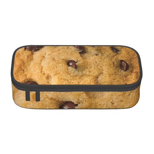 BREAUX Kosmetiktasche mit Schokoladenkeks-Aufdruck, große Kapazität, Kulturbeutel, Schreibwaren-Organizer, Schwarz, Einheitsgröße, Blumenmuster, Schwarz , Einheitsgröße, Blumenmuster von BREAUX