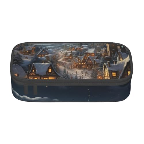 BREAUX Kosmetiktasche mit Weihnachtsmotiv, großes Fassungsvermögen, Kulturbeutel, Schreibwaren-Organizer, schwarz, BD004, Schwarz, Einheitsgröße, Blumenmuster, Schwarz , Einheitsgröße, Blumenmuster von BREAUX