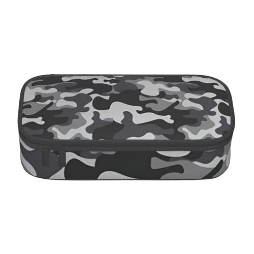 BREAUX Kosmetiktasche mit abstraktem Camouflage-Muster, große Kapazität, Kulturbeutel, Schreibwaren-Organizer, Schwarz, Einheitsgröße, Blumenmuster, Schwarz , Einheitsgröße, Blumenmuster von BREAUX