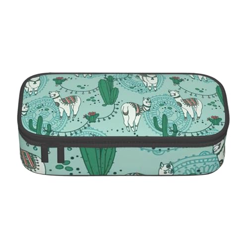 BREAUX Kosmetiktasche mit großem Fassungsvermögen, Llama, Alpaka-Grün, Kulturbeutel, Schreibwaren-Organizer, Schwarz, Einheitsgröße, Blumenmuster, Schwarz , Einheitsgröße, Blumenmuster von BREAUX