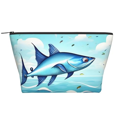 BREAUX Make-up-Tasche mit Reißverschluss, Motiv: fliegende Fische in den Ozeanen, täglicher Organizer, Reisetasche, Kosmetiktasche, 15 x 7 x 12 cm, Einheitsgröße, Fliegende Fische in den Ozeanen, von BREAUX