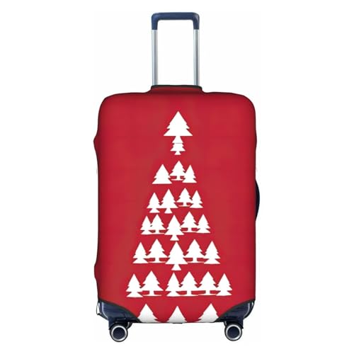 BREAUX Merry Christmas Birke Tree Print Gepäckschutzhülle Gepäckhüllen Gepäckhüllen Dekorative Abdeckungen Reißverschluss Gepäckhüllen, Weiß, Small von BREAUX