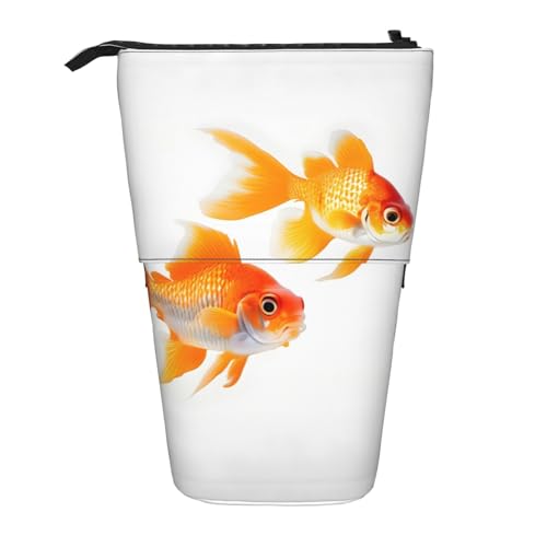 BREAUX Niedlicher Goldfisch-Druck, vertikales einziehbares Federmäppchen, modische Geldbörse, multifunktionale Aufbewahrungstasche von BREAUX