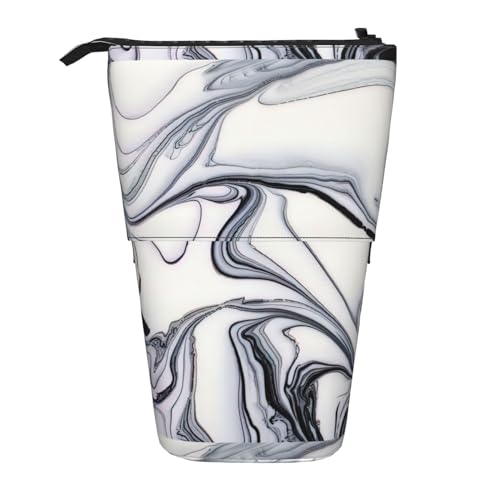 BREAUX Teleskop-Federmäppchen in Schwarz und Weiß, gemischt, passend für multifunktionale Bleistifte, Make-up-Tasche, Aufbewahrungstasche und Geldbörse, Schwarz, One Size, Modisch von BREAUX
