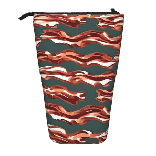 BREAUX Teleskop-Federmäppchen mit Speckmuster, passend für multifunktionale Bleistift-Make-up-Tasche, Aufbewahrungstasche und Geldbörse, Schwarz, One Size, Modisch von BREAUX