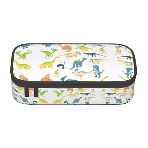 BREAUX Unisex-Federmäppchen mit Cartoon-Dinosaurier-Bildern, vielseitige Schreibwaren-Aufbewahrungstasche für Büro, Reisen oder Make-up von BREAUX