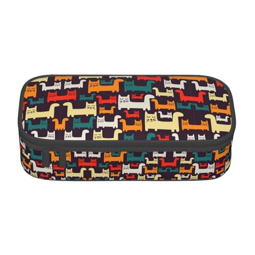 BREAUX Unisex-Federmäppchen mit Katzendruck, vielseitige Schreibwaren-Aufbewahrungstasche für Büro, Reisen oder Make-up von BREAUX