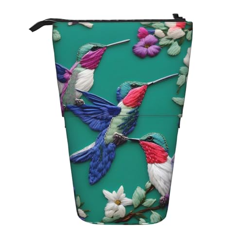 BREAUX Vertikaler Organizer mit Blumen-Hasen-Motiv, tragbare Aufbewahrungstasche, Kosmetiktasche mit Reißverschluss, Urlaubsgeschenk, Blumenkolibri-Stickerei, Einheitsgröße, Multifunktional: BREAUX Vertikaler Organizer mit Blumen-Hasen-Motiv, tragbare Aufbewahrungstasche, Kosmetiktasche mit Reißverschluss, Urlaubsgeschenk, Blumenkolibri-Stickerei, Einheitsgröße, Multifunktional: von BREAUX