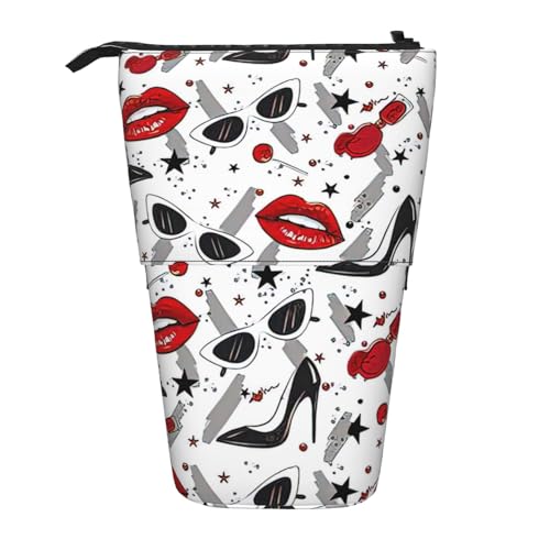 BREAUX Vertikales einziehbares Federmäppchen, modische Geldbörse, multifunktionale Aufbewahrungstasche von BREAUX