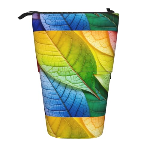 BREAUX Vertikales einziehbares Federmäppchen in Regenbogenfarben, modische Geldbörse, multifunktionale Aufbewahrungstasche von BREAUX