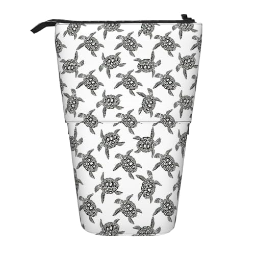 BREAUX Vertikales einziehbares Federmäppchen mit Tiermotiven und Meeresschildkröten, modische Geldbörse, multifunktionale Aufbewahrungstasche von BREAUX