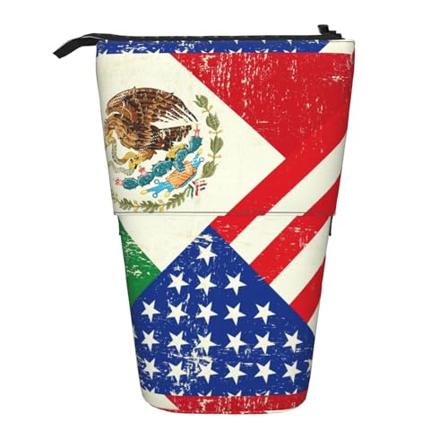 BREAUX Vertikales einziehbares Federmäppchen mit mexikanischer Flagge, modische Geldbörse, multifunktionale Aufbewahrungstasche von BREAUX