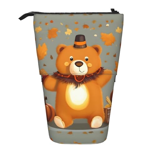 BREAUX Vertikales einziehbares Federmäppchen mit tanzenden Bären, modische Geldbörse, multifunktionale Aufbewahrungstasche von BREAUX