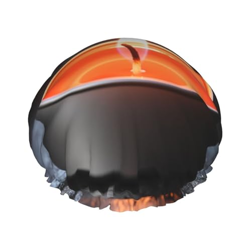 Badekappe mit Wellness-Kerzen-Aufdruck, große Badekappe, passend für alle Haarlängen, schützt das Haar, Badekappe, wiederverwendbar von BREAUX