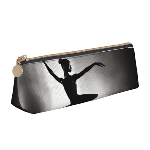 Ballerina Dance Triangle Ledertasche Multifunktionale Kosmetiktasche Tragbare Make-up und Schreibwaren Aufbewahrungstasche von BREAUX
