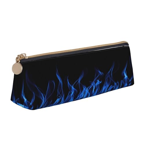 Blue Flame Dreieckige Ledertasche, multifunktionale Kosmetiktasche, tragbare Make-up- und Schreibwaren-Aufbewahrungstasche, Weiss/opulenter Garten, Einheitsgröße, Leichtgewichtig von BREAUX