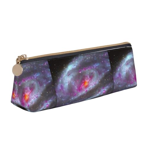 Bunte Galaxie-Dreieck-Ledertasche, multifunktionale Kosmetiktasche, tragbare Make-up- und Schreibwaren-Aufbewahrungstasche, Weiss/opulenter Garten, Einheitsgröße, Leichtgewichtig von BREAUX