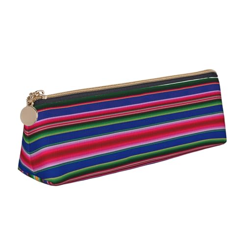 Bunte mexikanische Streifen. Webp Dreieckige Ledertasche, multifunktionale Kosmetiktasche, tragbare Make-up- und Schreibwaren-Aufbewahrungstasche, Weiss/opulenter Garten, Einheitsgröße von BREAUX
