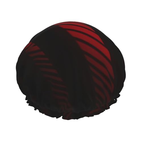 Damen-Duschhaube mit roten hell- und dunkelgrauen Streifen, wiederverwendbar, elastisch, doppellagige Haarkappe, Duschhaube Damen-Duschhaube mit roten hell- und dunkelgrauen Streifen, wiederverwendbar, elastisch, doppellagige Haarkappe, Duschhaube von BREAUX