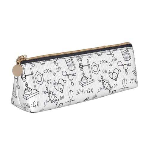 Dreieckige Ledertasche mit Chemie-Druck, multifunktionale Kosmetiktasche, tragbare Make-up- und Schreibwaren-Aufbewahrungstasche, Weiss/opulenter Garten, Einheitsgröße, Leichtgewichtig von BREAUX